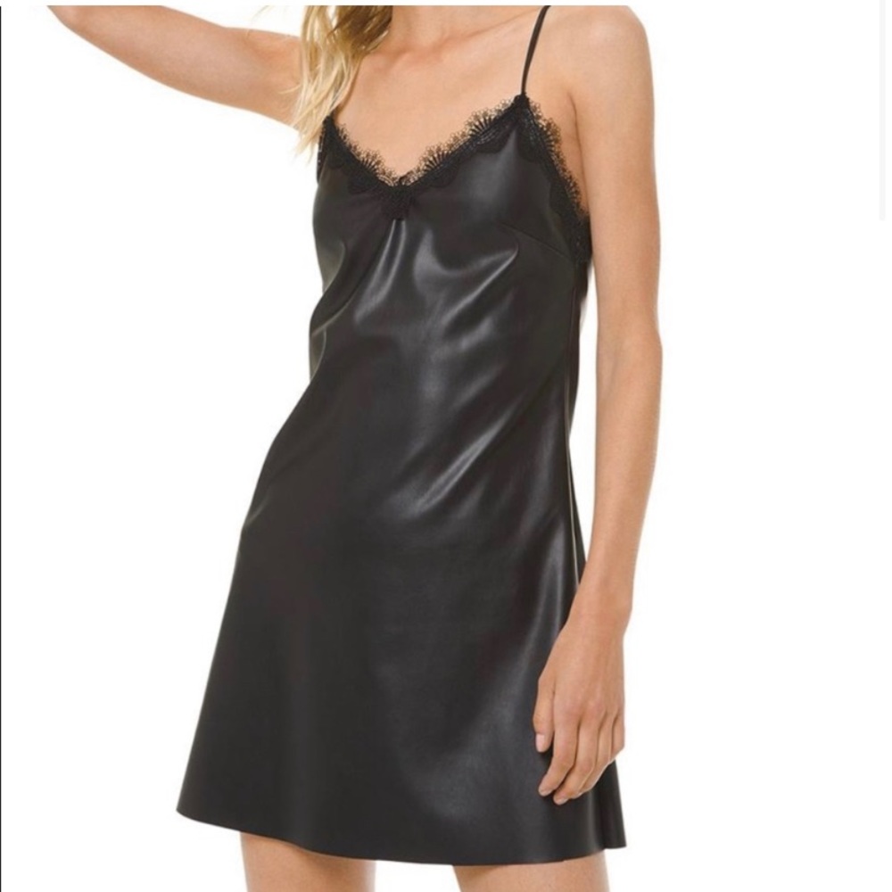 NWT Michael Kors Faux Leather Slip Dress, XL